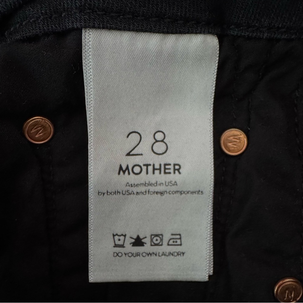 Mother The Looker Not Guilty Black Jeans Mid Rise Skinny Size 28 - Picture 11 of 13